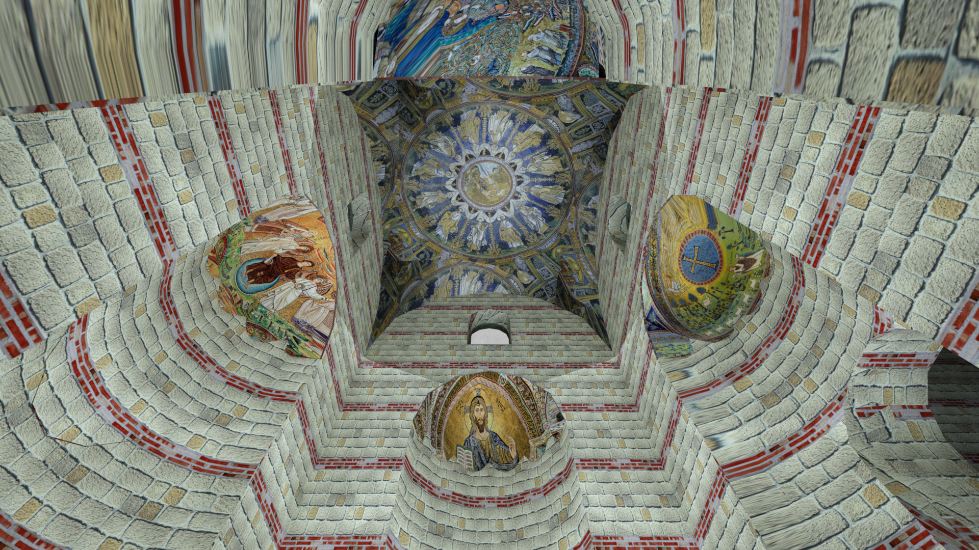 Vista de las bóvedas del mausoleo
