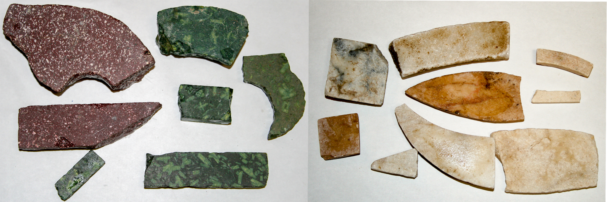 Fragmentos de marmól para la elaboración de opus sectile