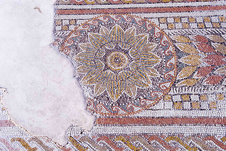 Rosetón floral mosaico de Adonis.