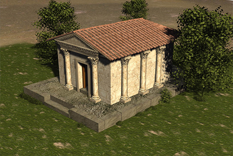 Reconstrucción hipotética del mausoleo.